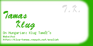 tamas klug business card